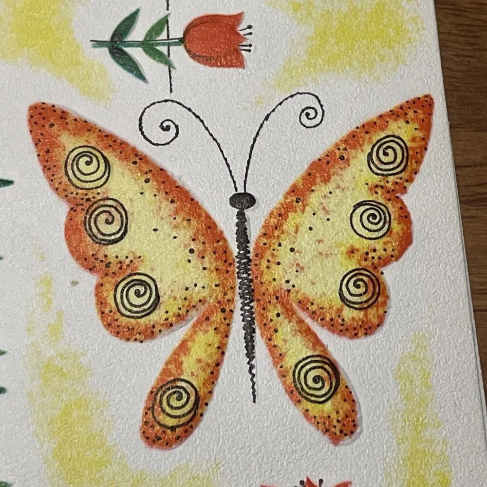 Vtg Volland Easter Greeting Card Daughter Butterfly
